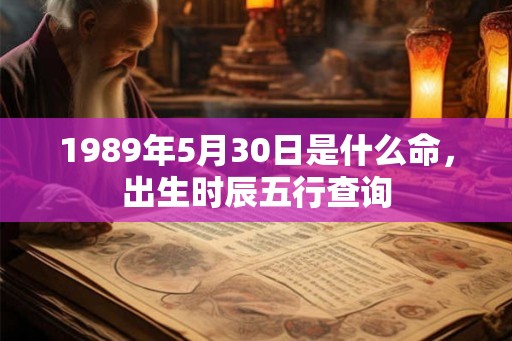 1989年5月30日是什么命，出生时辰五行查询