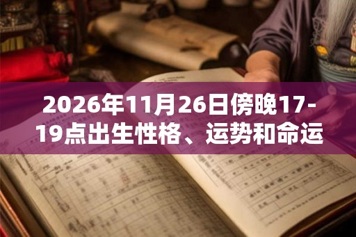 2026年11月26日傍晚17-19点出生性格、运势和命运