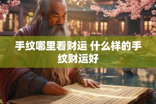 手纹哪里看财运 什么样的手纹财运好