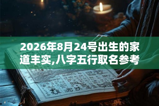 2026年8月24号出生的家道丰实,八字五行取名参考
