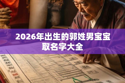 2026年出生的郭姓男宝宝取名字大全