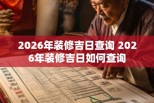 2026年装修吉日查询 2026年装修吉日如何查询 2026年装修吉日查询 2026年装修吉日如何查询