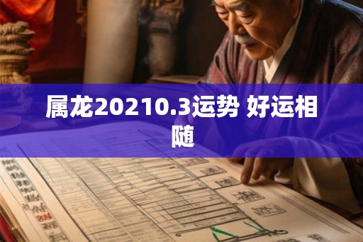 属龙20210.3运势 好运相随