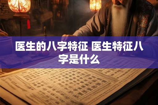 医生的八字特征 医生特征八字是什么 医生的八字特征 医生特征八字是什么