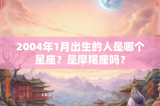 2004年1月出生的人是哪个星座?是摩羯座吗? 2004年1月出生的人是哪个星座?是摩羯座吗?