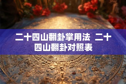 二十四山翻卦掌用法  二十四山翻卦对照表