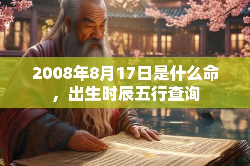 2008年8月17日是什么命，出生时辰五行查询