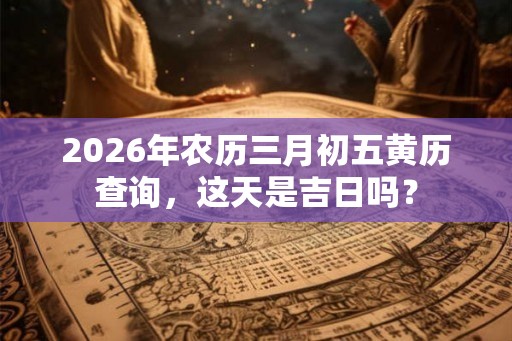 2026年农历三月初五黄历查询，这天是吉日吗？