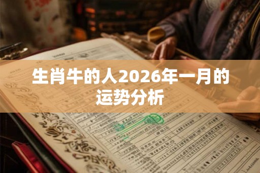 生肖牛的人2026年一月的运势分析
