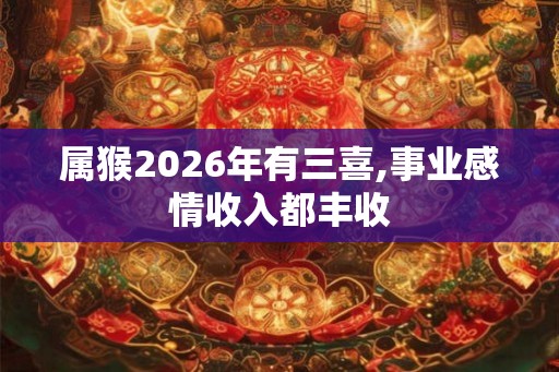 属猴2026年有三喜,事业感情收入都丰收