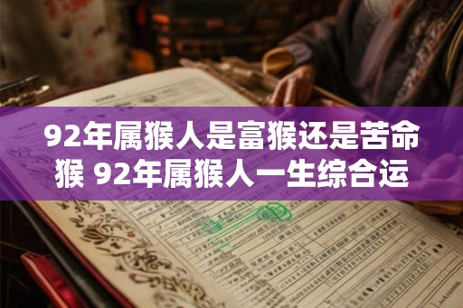 92年属猴人是富猴还是苦命猴 92年属猴人一生综合运势