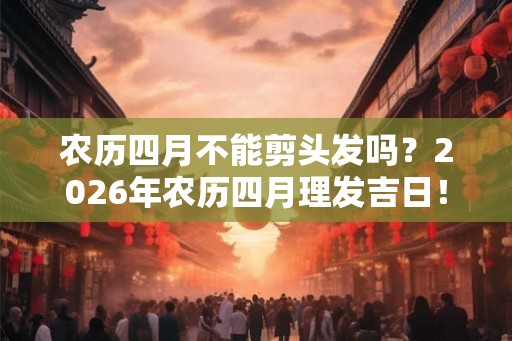 农历四月不能剪头发吗？2026年农历四月理发吉日！