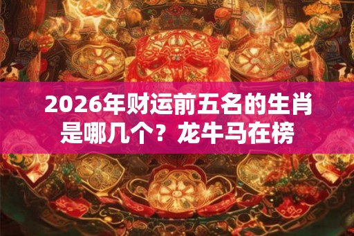 2026年财运前五名的生肖是哪几个?龙牛马在榜 2026年财运前五名的生肖是哪几个?龙牛马在榜