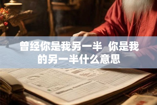 曾经你是我另一半  你是我的另一半什么意思