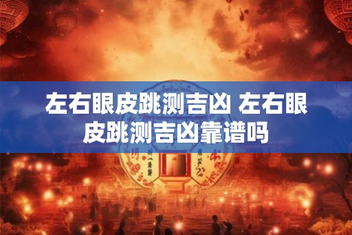 左右眼皮跳测吉凶 左右眼皮跳测吉凶靠谱吗