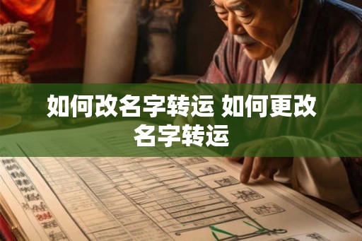 如何改名字转运 如何更改名字转运