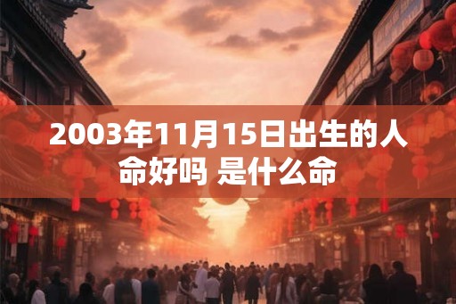 2003年11月15日出生的人命好吗 是什么命 2003年11月15日出生的人命好吗 是什么命