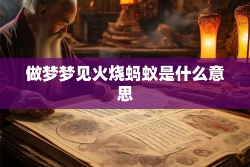 做梦梦见火烧蚂蚁是什么意思