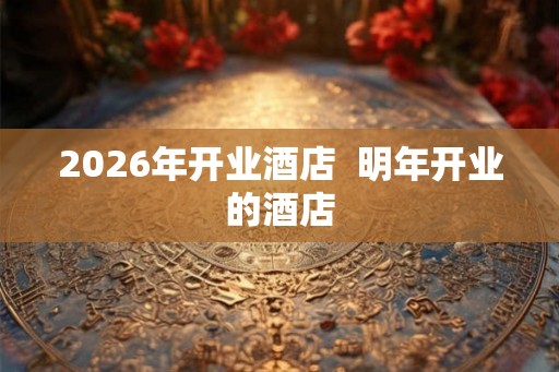 2026年开业酒店  明年开业的酒店