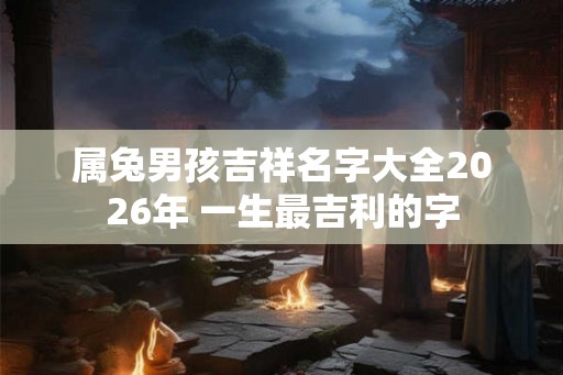 属兔男孩吉祥名字大全2026年 一生最吉利的字