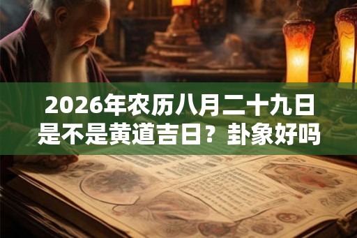 2026年农历八月二十九日是不是黄道吉日？卦象好吗？