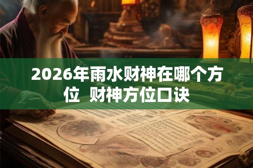 2026年雨水财神在哪个方位  财神方位口诀
