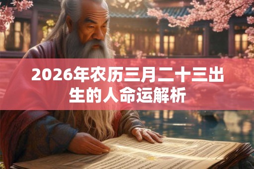 2026年农历三月二十三出生的人命运解析