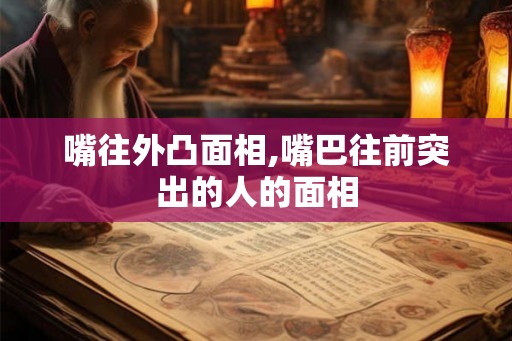 嘴往外凸面相,嘴巴往前突出的人的面相