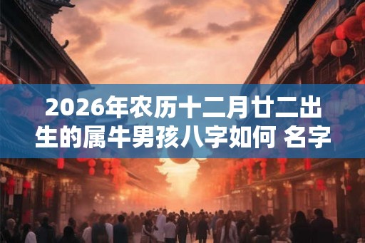 2026年农历十二月廿二出生的属牛男孩八字如何 名字推荐