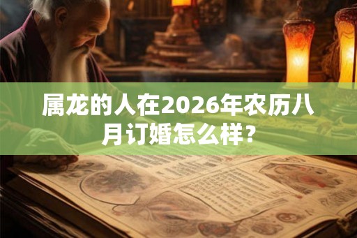 属龙的人在2026年农历八月订婚怎么样？
