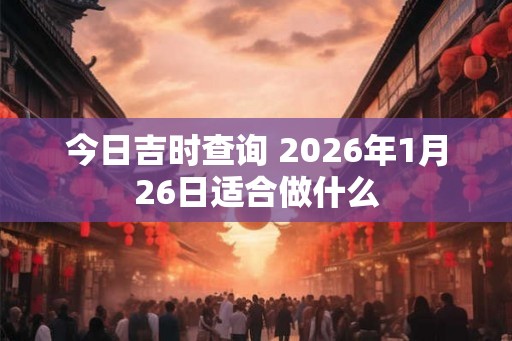 今日吉时查询 2026年1月26日适合做什么