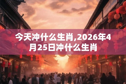 今天冲什么生肖,2026年4月25日冲什么生肖