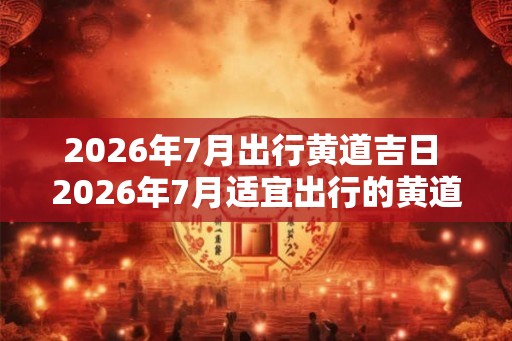 2026年7月出行黄道吉日 2026年7月适宜出行的黄道吉日是什么