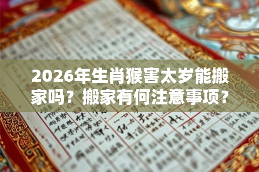 2026年生肖猴害太岁能搬家吗?搬家有何注意事项? 2026年生肖猴害太岁能搬家吗?搬家有何注意事项?