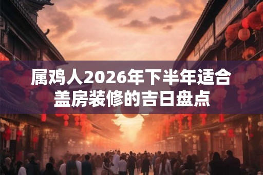 属鸡人2026年下半年适合盖房装修的吉日盘点