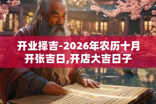 开业择吉-2026年农历十月开张吉日,开店大吉日子 开业择吉-2026年农历十月开张吉日,开店大吉日子