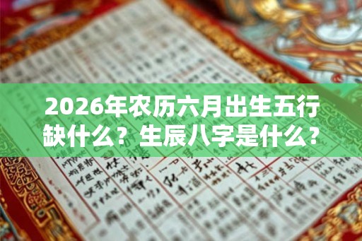 2026年农历六月出生五行缺什么？生辰八字是什么？