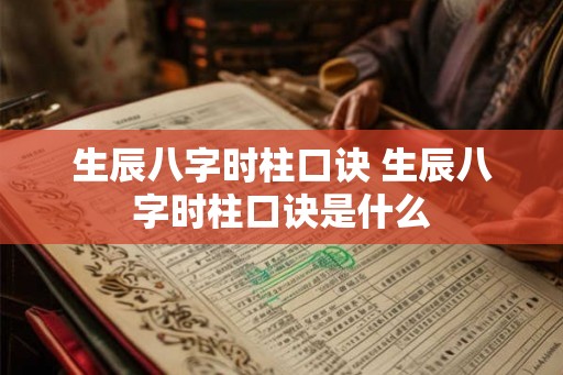生辰八字时柱口诀 生辰八字时柱口诀是什么