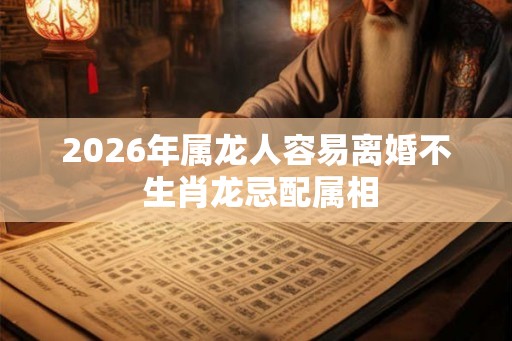 2026年属龙人容易离婚不 生肖龙忌配属相 2026年属龙人容易离婚不 生肖龙忌配属相