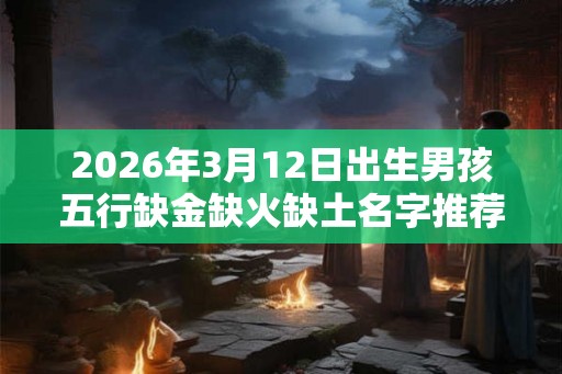 2026年3月12日出生男孩五行缺金缺火缺土名字推荐