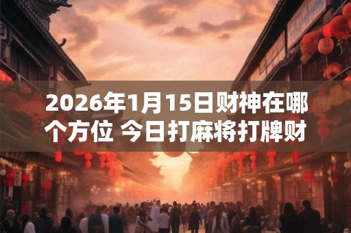 2026年1月15日财神在哪个方位 今日打麻将打牌财运方位