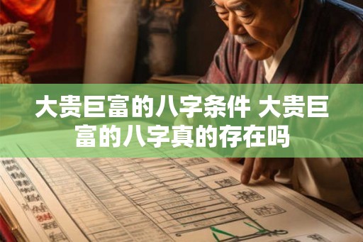 大贵巨富的八字条件 大贵巨富的八字真的存在吗