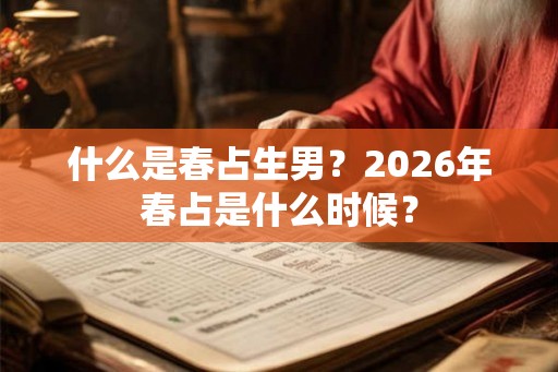 什么是春占生男？2026年春占是什么时候？