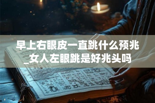 早上右眼皮一直跳什么预兆_女人左眼跳是好兆头吗