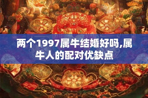 两个1997属牛结婚好吗,属牛人的配对优缺点