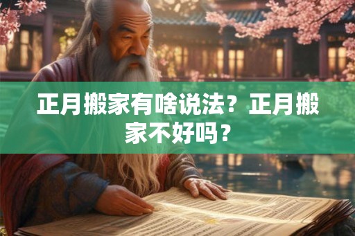 正月搬家有啥说法?正月搬家不好吗? 正月搬家有啥说法?正月搬家不好吗?