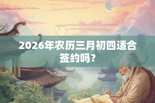 2026年农历三月初四适合签约吗？
