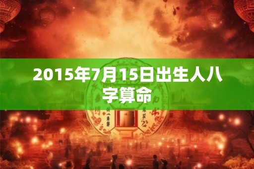 2015年7月15日出生人八字算命