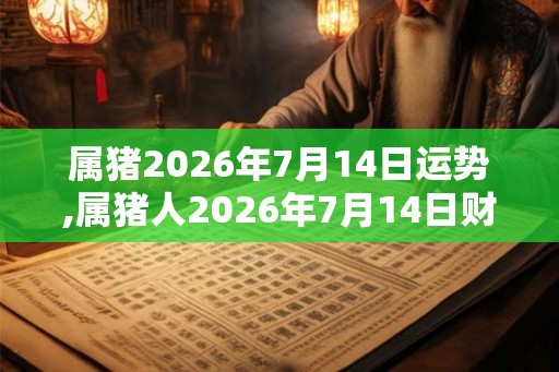 属猪2026年7月14日运势,属猪人2026年7月14日财运,生肖猪2026年7月14日运势