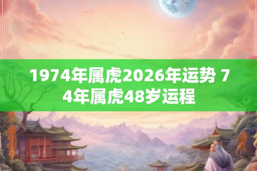 1974年属虎2026年运势 74年属虎48岁运程